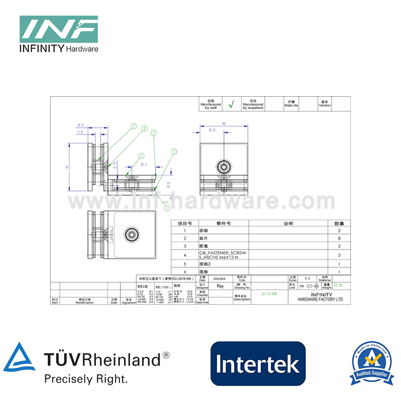 abrazaderas de vidrio
