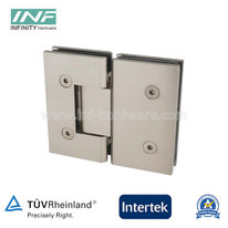 Venta caliente puerta de ducha bisagra de mampara de ducha bisagras de vidrio a vidrio