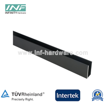 Perfil extruido de aluminio para baño, cabina de ducha, canal en U de aluminio y vidrio