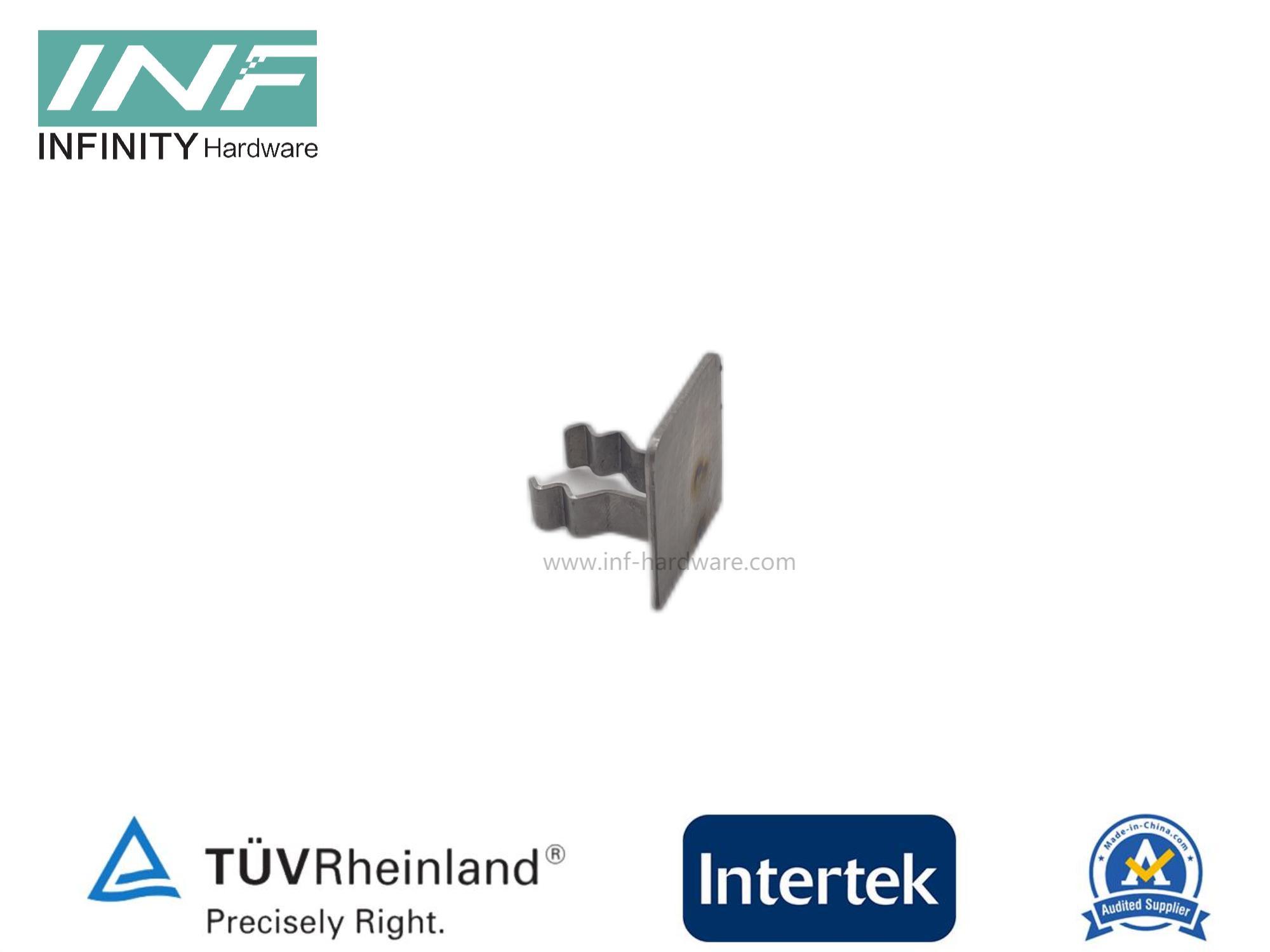 Tapa de extremo de acero inoxidable para canal en U de aluminio apto para vidrio de 12-13,5 mm con panel lateral Función de fácil instalación