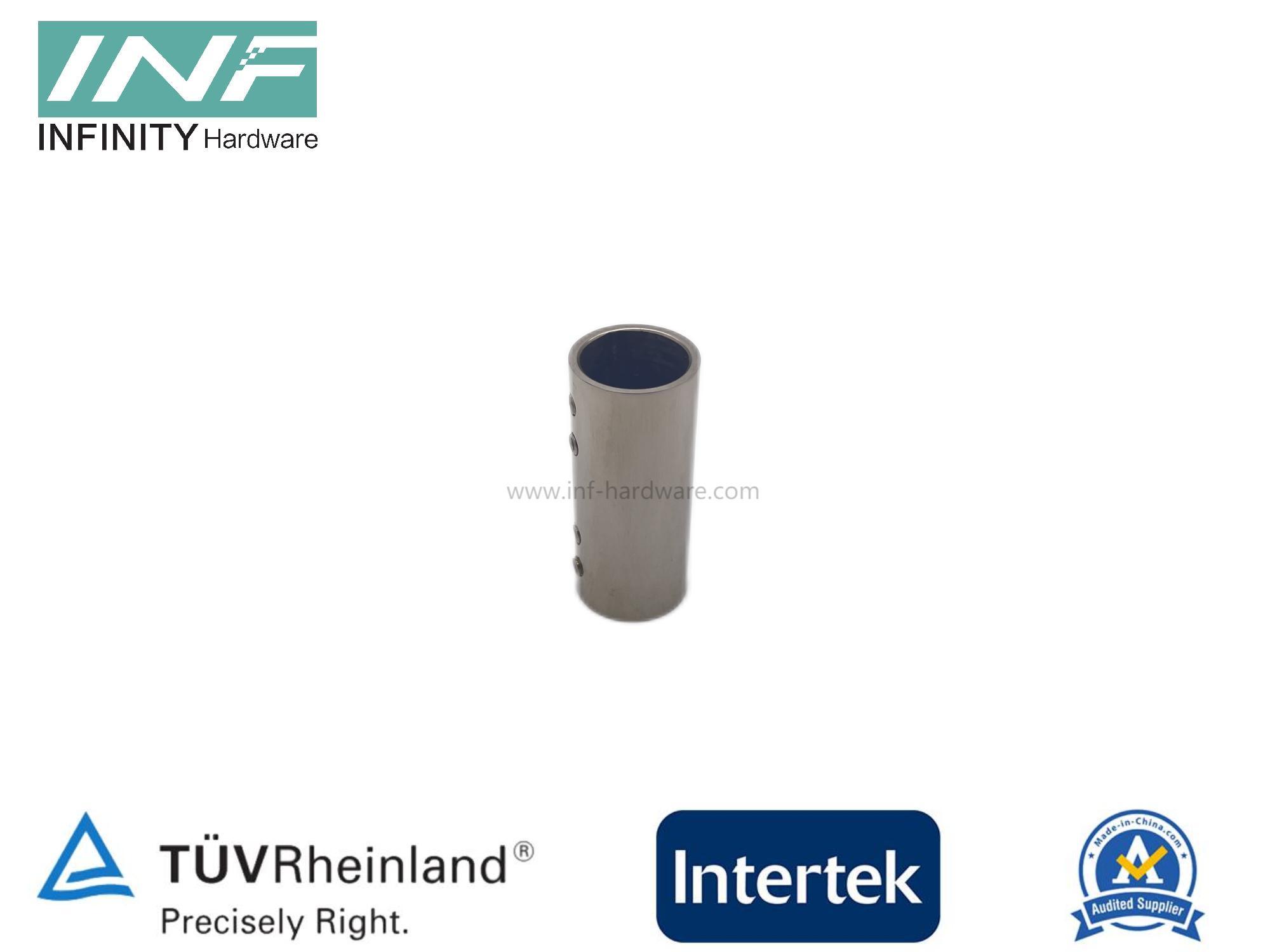 Conector de tubo a tubo de latón y acero inoxidable de 180° para montaje de vidrio con función ajustable